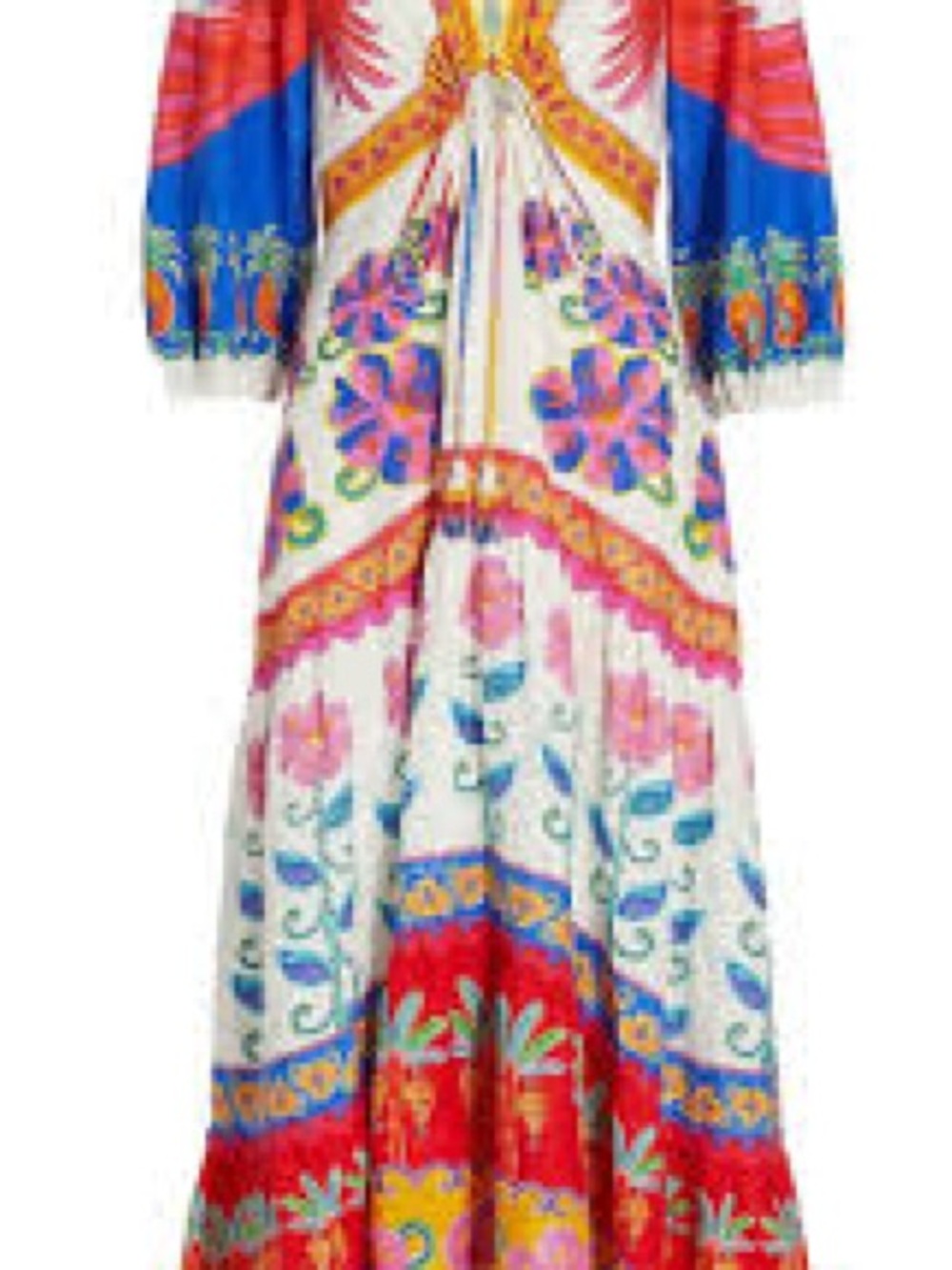 FARM Rio White Multi Mix Floral Panel V-Neck Maxi Dress - Picture 2 of 4